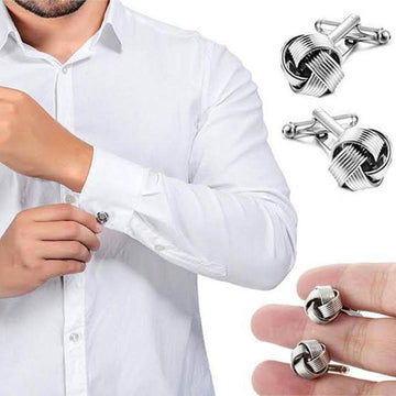 Classic Silver Cufflinks – Elegant Formal Style